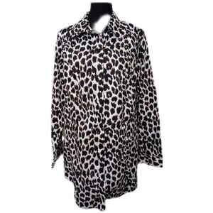 CJ Banks Animal Print Blouse Size 1X